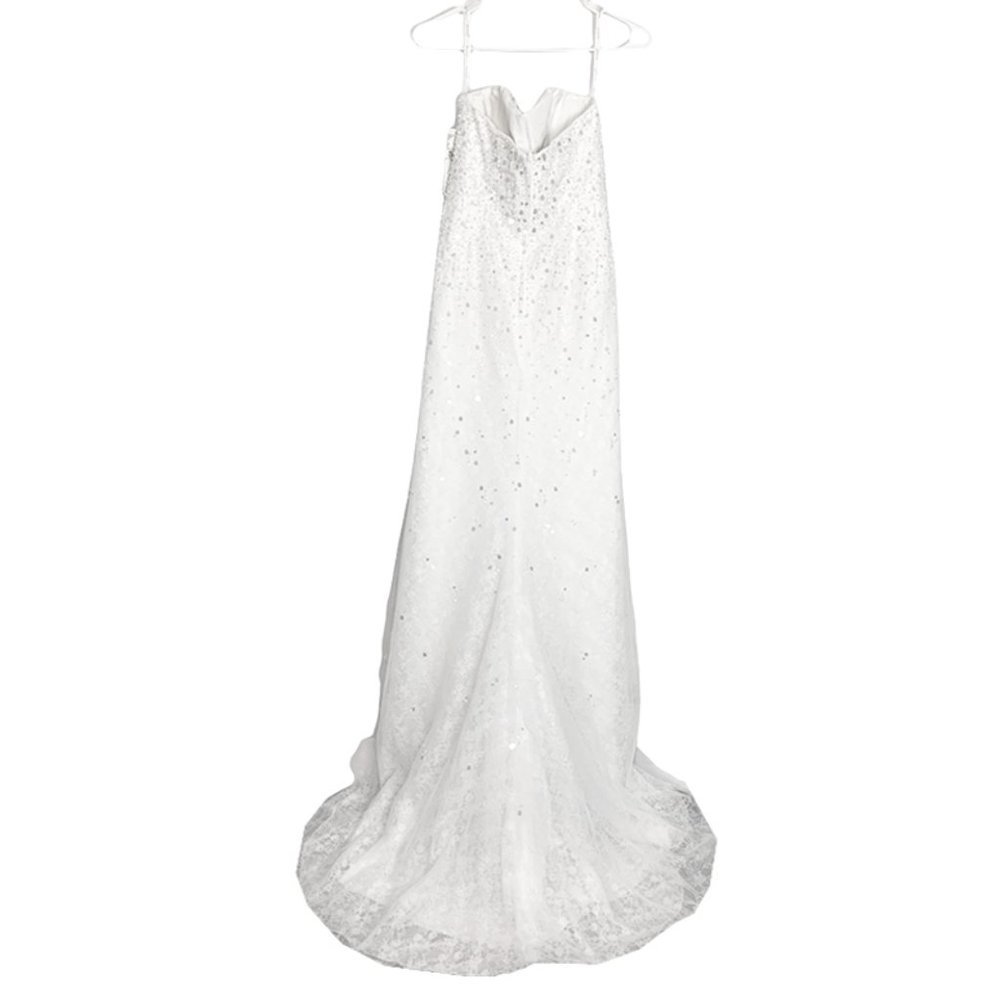 NWT GALINA SIGNATURE Strapless Mermaidcore Wedding Dress With Beaded Fri… - Picture 7 of 16